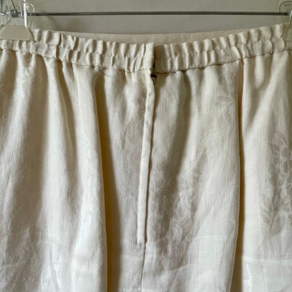 Vintage Cream Brocade Rayon Summer Suit Size 12P - Picture 12 of 14